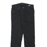 DKNY Womens Cotton Blend Black Slim Tapered Trousers W28 L27 Stylish Casual Zip