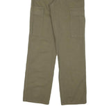 STR Mens Cotton Blend Khaki Relaxed Straight Leg Trousers W26 L31 Casual Zip