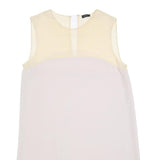JOSEPH Womens Cream & White Sleeveless Shift Dress Polyester Blend Size L