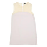 JOSEPH Womens Cream & White Sleeveless Shift Dress Polyester Blend Size L
