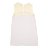 JOSEPH Womens Cream & White Sleeveless Shift Dress Polyester Blend Size L