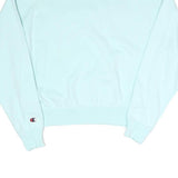 CHAMPION Womens Blue Crew Neck S Logo Embroidered Cotton Blend Sweatshirt