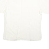 COLDOR Mens White Cotton Blend Shirt L Casual Button Down Summer Short Sleeve