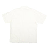 COLDOR Mens White Cotton Blend Shirt L Casual Button Down Summer Short Sleeve