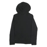 ADIDAS Womens Black Hoodie UK 8 Cotton Blend Logo Sweatshirt