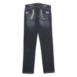 HUMOX JEANS Womens Regular Fit Blue Denim Jeans W28 L34 Embroidered Pocket