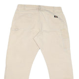 DICKIES Mens Regular Fit Beige Cotton Blend Jeans W40 L31 Zip Pockets Workwear