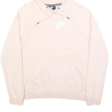 NIKE Womens Pink Hoodie M Cotton Blend Pullover Sports Casual Sweatshirt