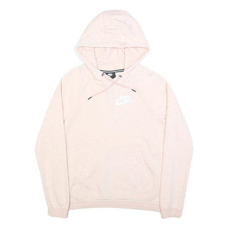 NIKE Womens Pink Hoodie M Cotton Blend Pullover Sports Casual Sweatshirt