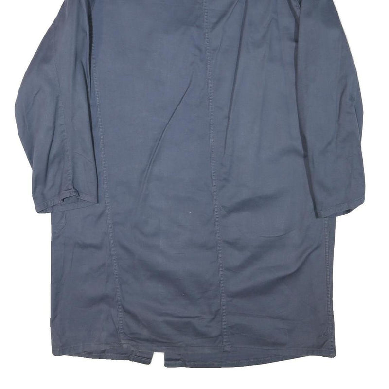 WORKER Mens Blue Cotton Blend Classic Jacket L Button Closure Plain Simple