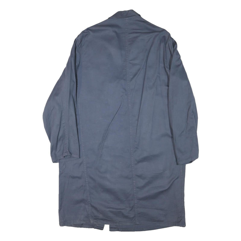 WORKER Mens Blue Cotton Blend Classic Jacket L Button Closure Plain Simple