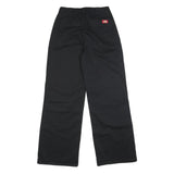DICKIES Womens Black Cotton Blend Loose Straight Trousers W27 L32 Workwear Zip