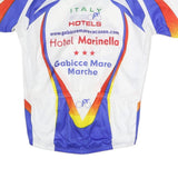 Mens White Blue & Red Graphic Cycling Jersey XL Short Sleeve 1/4 Zip