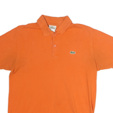 LACOSTE Mens Orange Short Sleeve Plain Polo Shirt M Casual Cotton