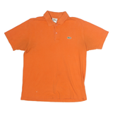 LACOSTE Mens Orange Short Sleeve Plain Polo Shirt M Casual Cotton
