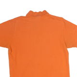 LACOSTE Mens Orange Short Sleeve Plain Polo Shirt M Casual Cotton