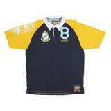 ENYCE Mens Blue & Yellow Polo Shirt 3XL Cotton Blend Embroidered Crest Casual