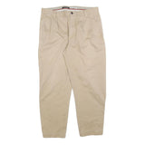 DOCKERS Mens Cotton Blend Beige Classic Trousers W34 L28 Casual Zip Pocket