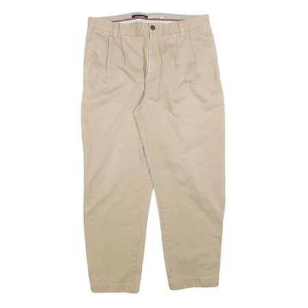 DOCKERS Mens Cotton Blend Beige Classic Trousers W34 L28 Casual Zip Pocket
