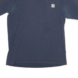 CARHARTT Mens Blue Pocket T-Shirt L Short Sleeve Crew Neck Cotton Blend Casual