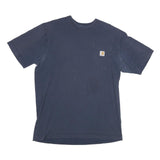 CARHARTT Mens Blue Pocket T-Shirt L Short Sleeve Crew Neck Cotton Blend Casual