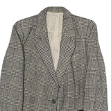 RITE EX LADY LINE Womens Black & White Checked Jacket S Woven Tailored Button