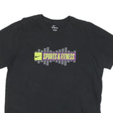 NIKE Mens Black Sports & Fitness Graphic T-Shirt L Short Sleeve Crew Neck