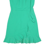 TOMMY HILFIGER Womens Green Sleeveless Day Woven Plain Mini Dress S Elegant