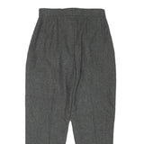Womens Relaxed Fit Grey Wool Blend Trousers Zip W24 L23 Classic Formal Smart