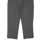 Womens Relaxed Fit Grey Wool Blend Trousers Zip W24 L23 Classic Formal Smart