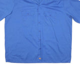 DICKIES Mens Blue Cotton Blend Work Shirt 2XL Button Pocket Short Sleeve