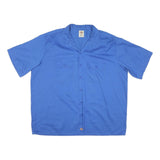 DICKIES Mens Blue Cotton Blend Work Shirt 2XL Button Pocket Short Sleeve