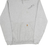 CARHARTT Mens Grey Hoodie S L.G. Ellis Plumbing Workwear Pullover Cotton
