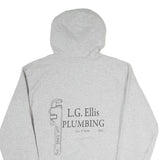 CARHARTT Mens Grey Hoodie S L.G. Ellis Plumbing Workwear Pullover Cotton
