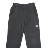 FILA Womens Joggers Black L W26 L26 Casual Cotton Blend Wide Leg Relaxed Fit