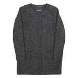 ONLY Womens Grey Wool Blend Button Jacket M Woven Classic Outerwear