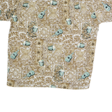 ROUNDY BAY Mens Beige & Green Pattern Shirt XL Cotton Casual Beachwear Relaxed