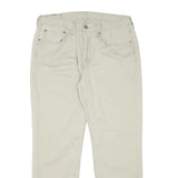 LEVI'S Mens Cotton Blend Beige Regular Straight Trousers W33 L28 Casual Zip
