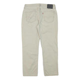 LEVI'S Mens Cotton Blend Beige Regular Straight Trousers W33 L28 Casual Zip