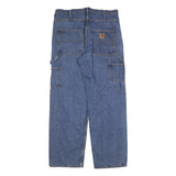 CARHARTT Mens Jeans Blue Relaxed Straight Denim Medium W36 L34 Workwear Utility