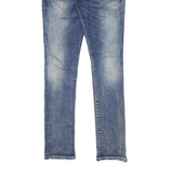 MELTIN POT Womens Slim Blue Denim Light Wash Jeans W29 L31 Stylish Zip Closure
