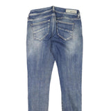 MELTIN POT Womens Slim Blue Denim Light Wash Jeans W29 L31 Stylish Zip Closure