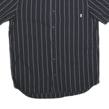 VANS Mens Black & Grey Striped Shirt M Cotton Blend Button Collar