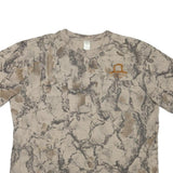 LIBERTY Mens Beige & Brown Modern T-Shirt XL Short Sleeve Crew Neck Cotton Blend