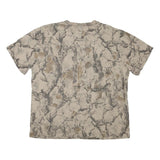 LIBERTY Mens Beige & Brown Modern T-Shirt XL Short Sleeve Crew Neck Cotton Blend
