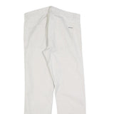 CALVIN KLEIN Mens Cotton Blend White Slim Straight Trousers W32 L30 Casual Smart
