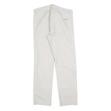CALVIN KLEIN Mens Cotton Blend White Slim Straight Trousers W32 L30 Casual Smart
