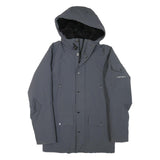 CARHARTT Mens Grey Zip Jacket XS Polyester Blend Plain Workwear Hooded