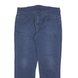 LEVI'S Mens Regular Blue Cotton Blend Regular Leg Trousers W38 L32 Zip Closure