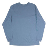 CARHARTT Mens Blue Long Sleeve Crew Neck Cotton T-Shirt L Sleeve Logo